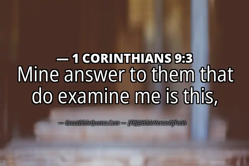 Bible verse: 1 CORINTHIANS 9:3 Image
