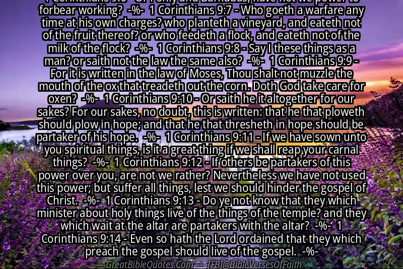 Image for 1 CORINTHIANS 9:6-14 Bible verse