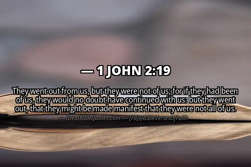 Bible verse: 1 JOHN 2:19 Image