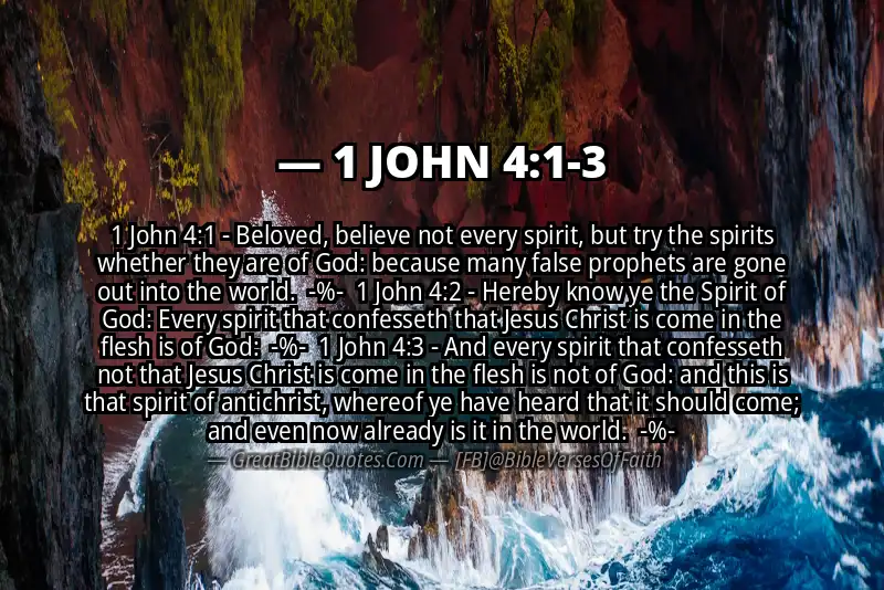 Image for 1 JOHN 4:1-3 Bible verse