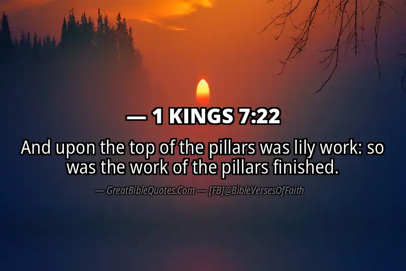 1 KINGS 7:22 Verse