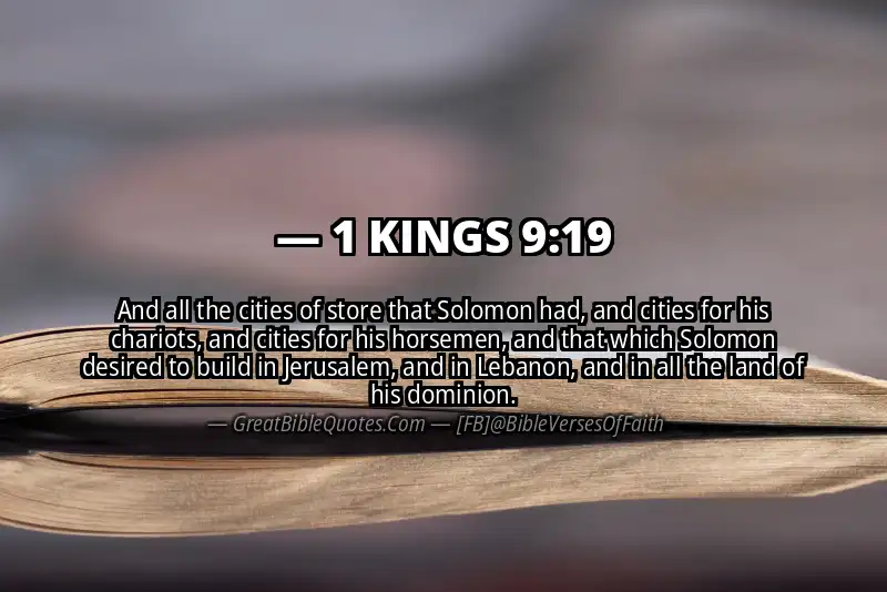 1 KINGS 9:19 Verse