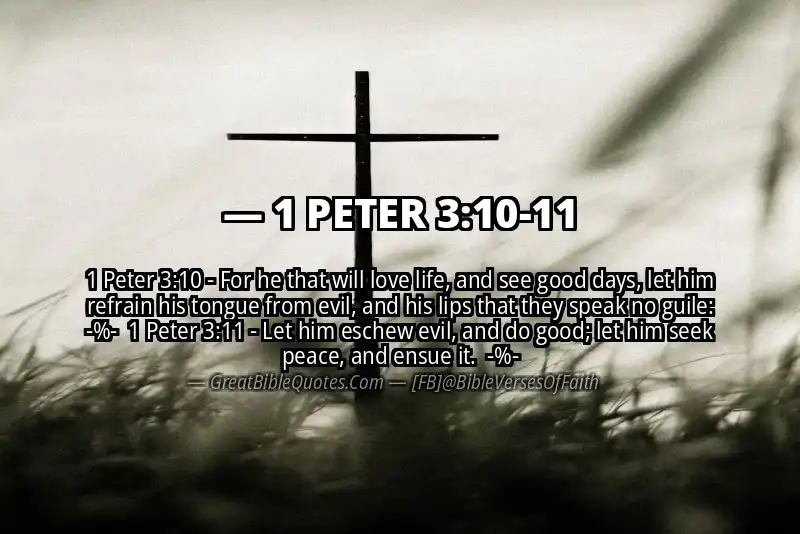 Image for 1 PETER 3:10-11 Bible verse