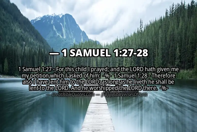 Image for 1 SAMUEL 1:27-28 Bible verse