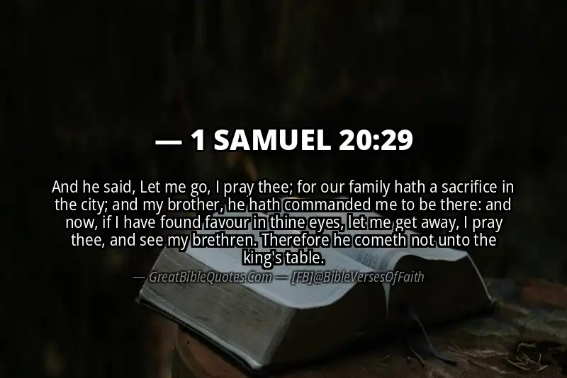 1 SAMUEL 20:29 Verse