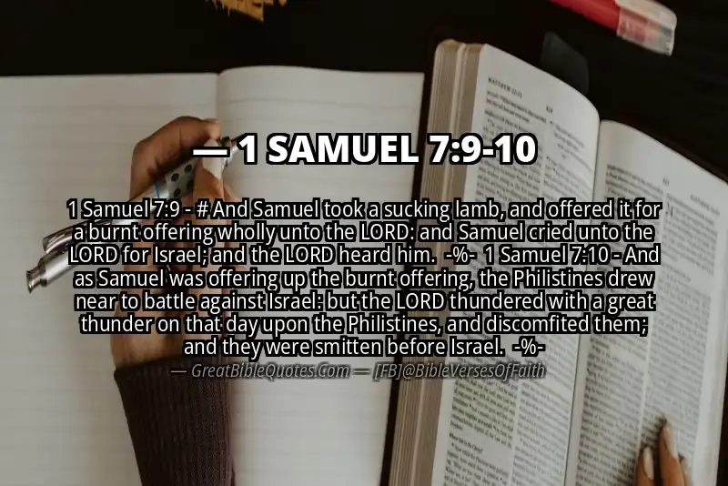 Image for 1 SAMUEL 7:9-10 Bible verse