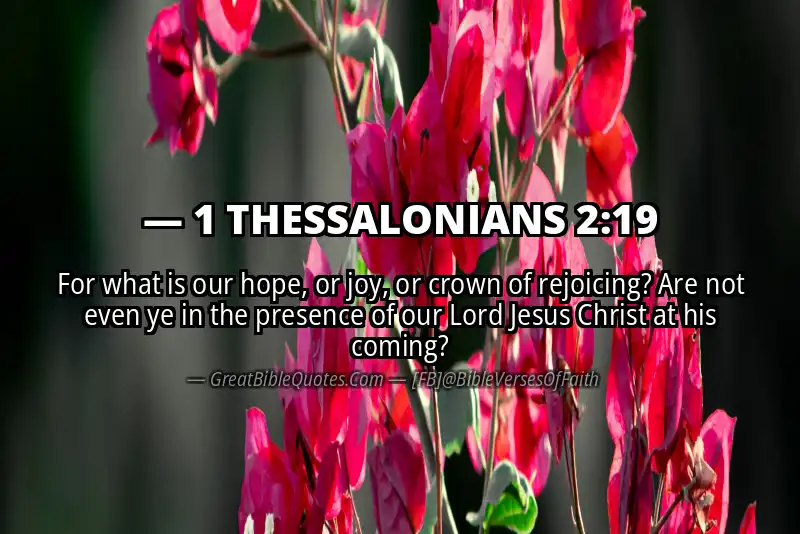 Bible verse: 1 THESSALONIANS 2:19 Image