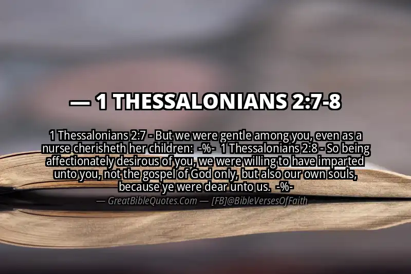 Image for 1 THESSALONIANS 2:7-8 Bible verse