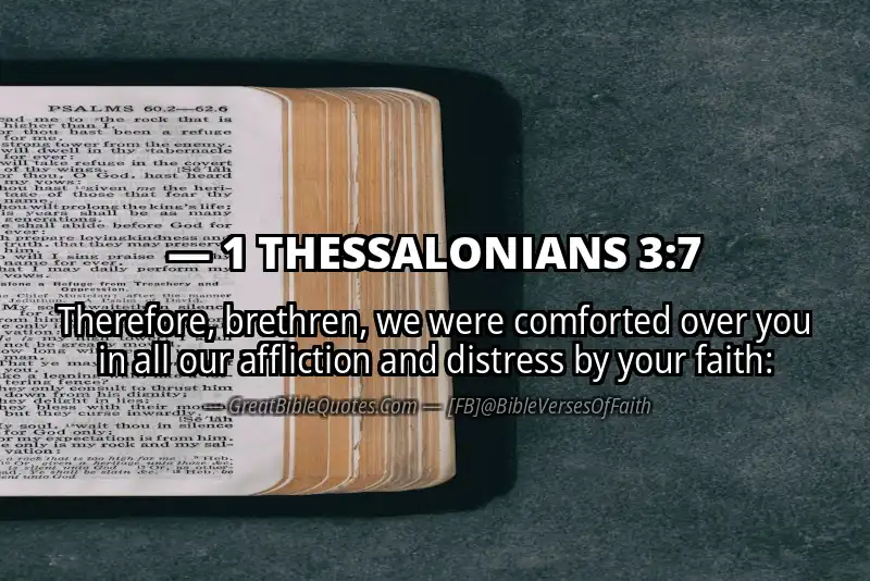 Bible verse: 1 THESSALONIANS 3:7 Image