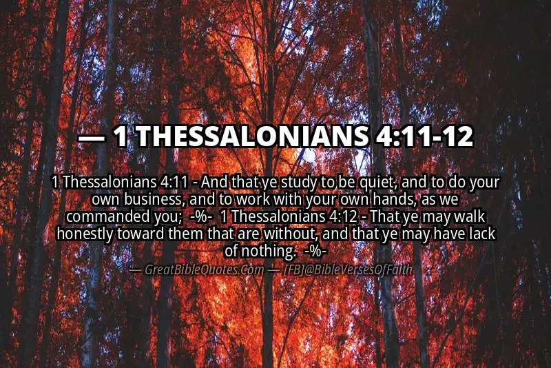 Image for 1 THESSALONIANS 4:11-12 Bible verse