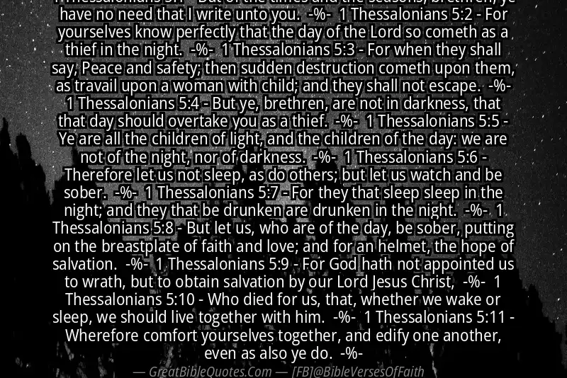 Image for 1 THESSALONIANS 5:1-11 Bible verse