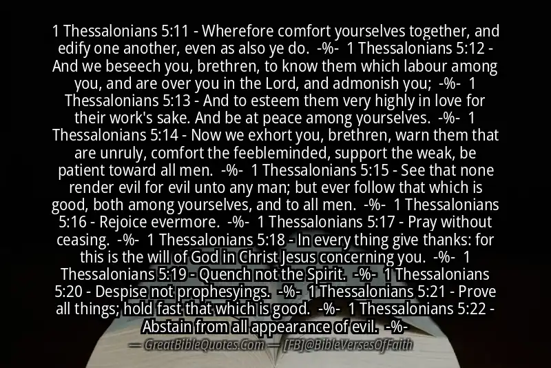 Image for 1 THESSALONIANS 5:11-22 Bible verse