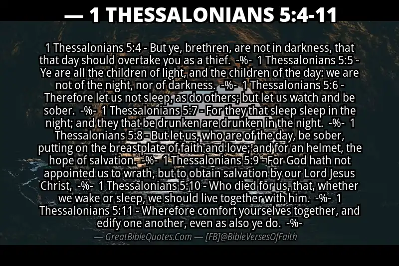 Image for 1 THESSALONIANS 5:4-11 Bible verse