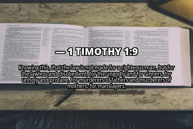 1 TIMOTHY 1:9 Verse