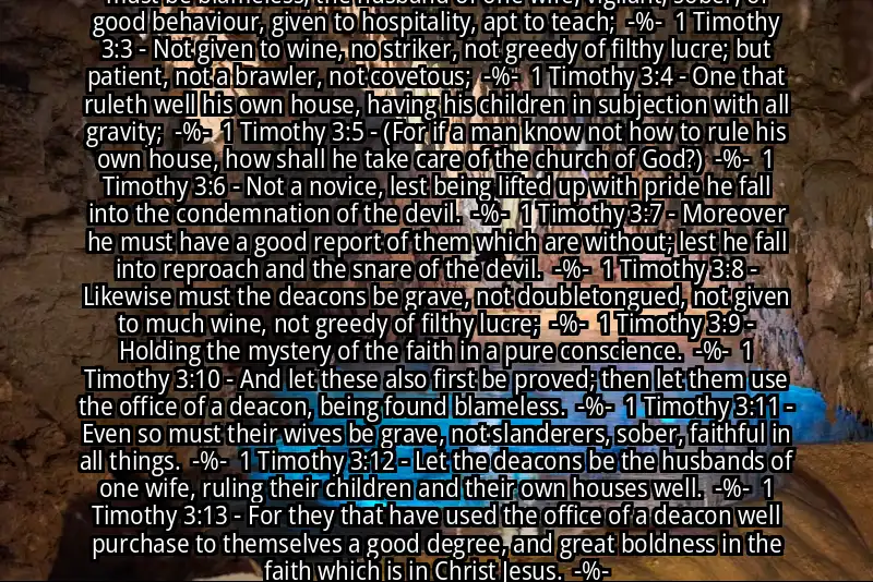 Image for 1 TIMOTHY 3:1-13 Bible verse
