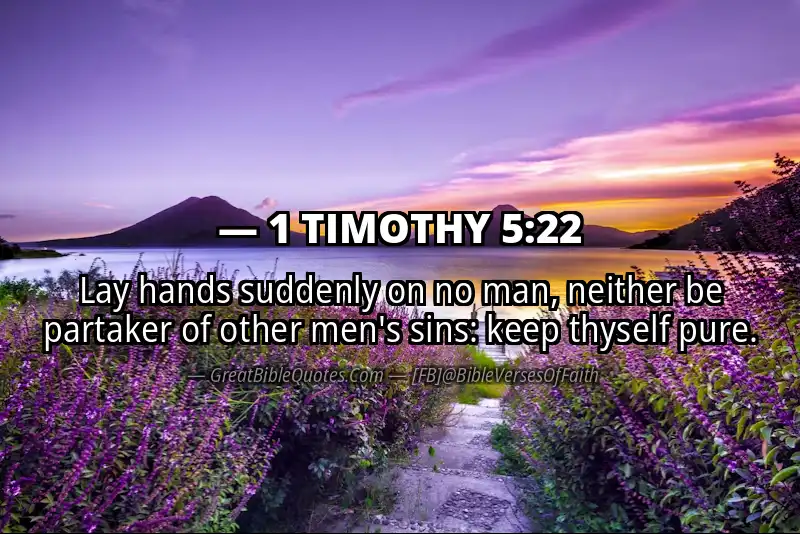Bible verse: 1 TIMOTHY 5:22 Image