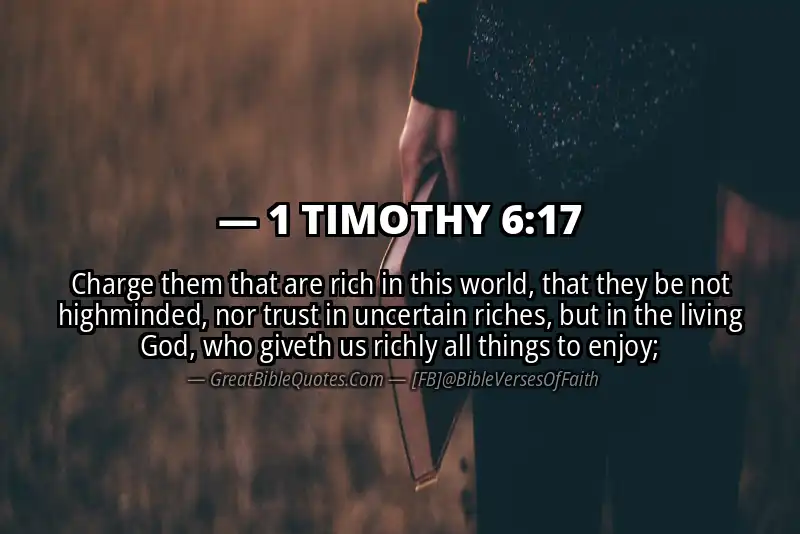 Bible verse: 1 TIMOTHY 6:17 Image