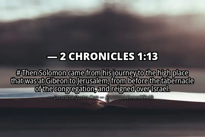 Bible verse: 2 CHRONICLES 1:13 Image