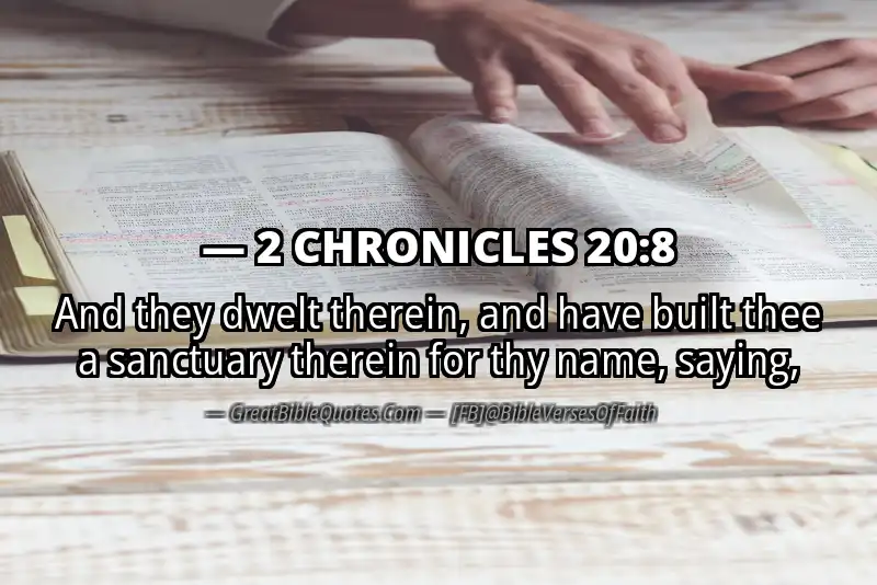 Bible verse: 2 CHRONICLES 20:8 Image