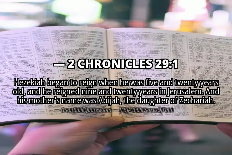 Bible verse: 2 CHRONICLES 29:1 Image