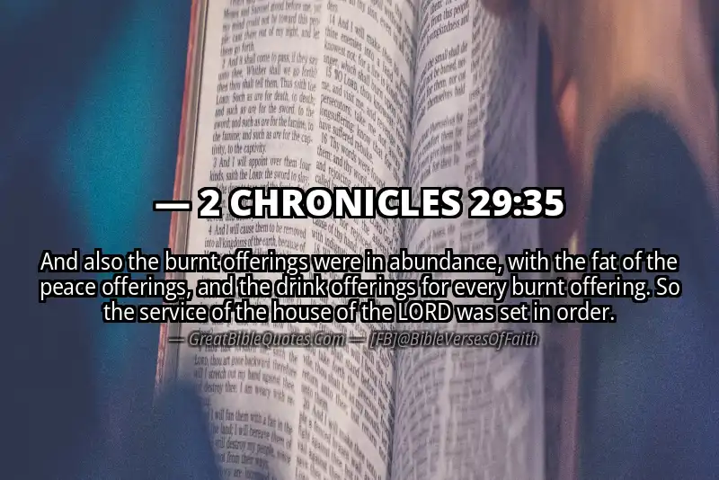 Bible verse: 2 CHRONICLES 29:35 Image