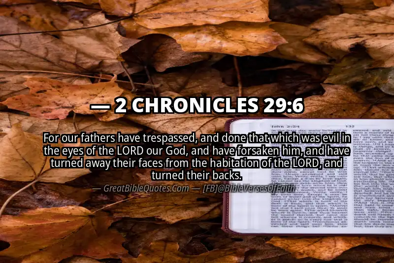Bible verse: 2 CHRONICLES 29:6 Image