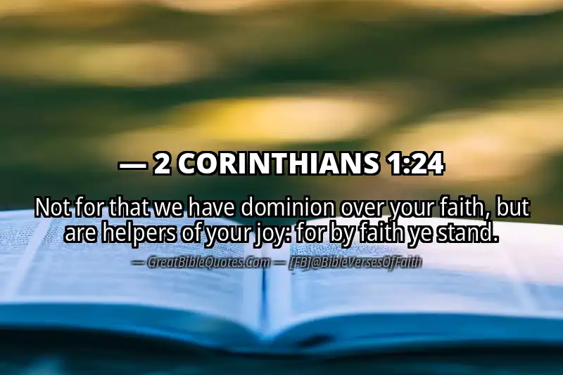 Image for 2 CORINTHIANS 1:24 Bible verse