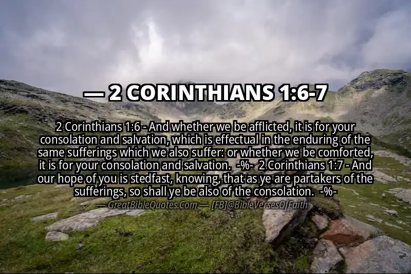 Image for 2 CORINTHIANS 1:6-7 Bible verse