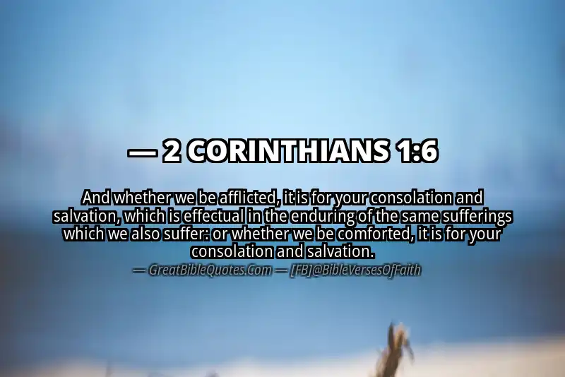 Image for 2 CORINTHIANS 1:6 Bible verse