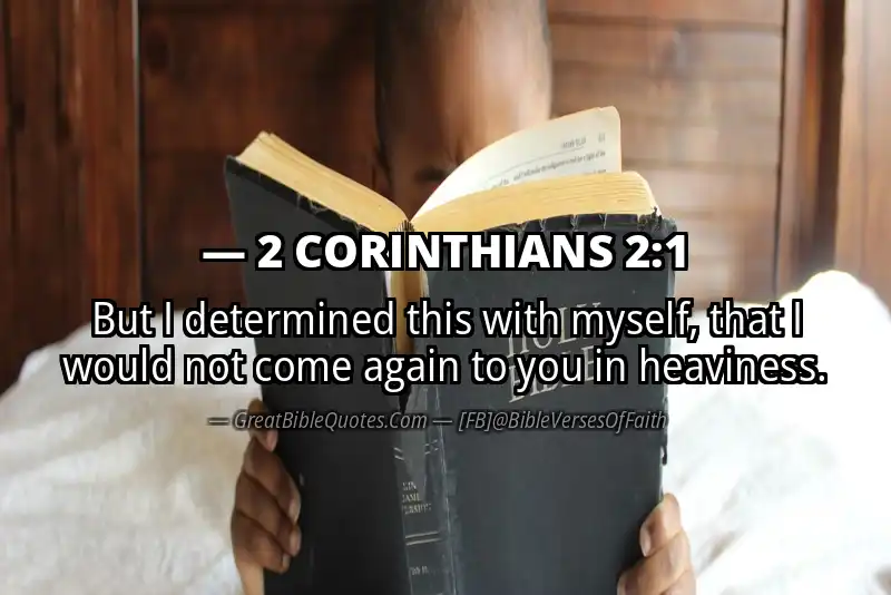 Bible verse: 2 CORINTHIANS 2:1 Image
