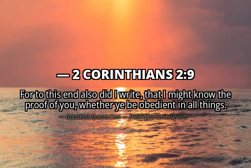 2 CORINTHIANS 2:9 Verse