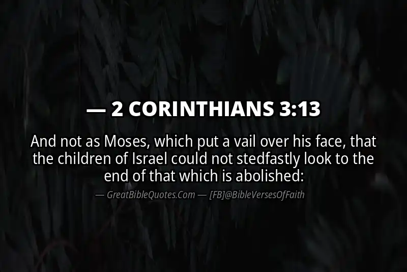 Bible verse: 2 CORINTHIANS 3:13 Image