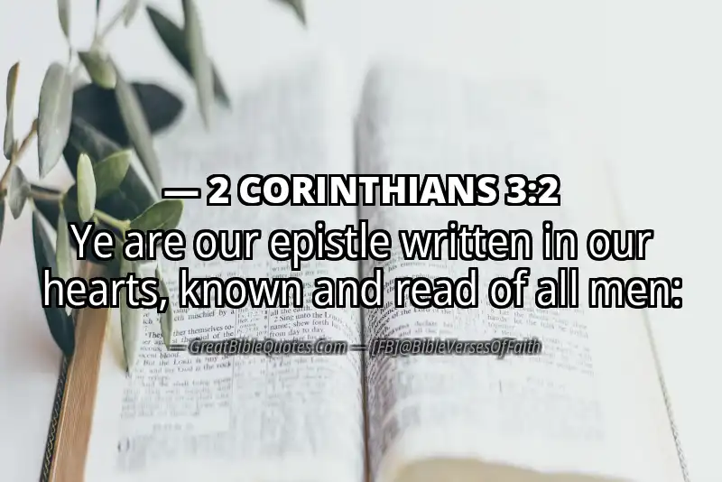 Bible verse: 2 CORINTHIANS 3:2 Image