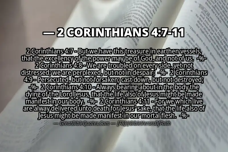 Image for 2 CORINTHIANS 4:7-11 Bible verse