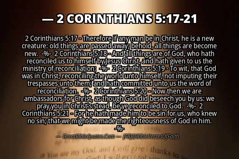 Image for 2 CORINTHIANS 5:17-21 Bible verse