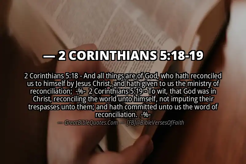 Image for 2 CORINTHIANS 5:18-19 Bible verse
