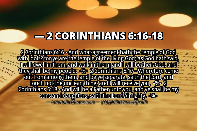 Image for 2 CORINTHIANS 6:16-18 Bible verse