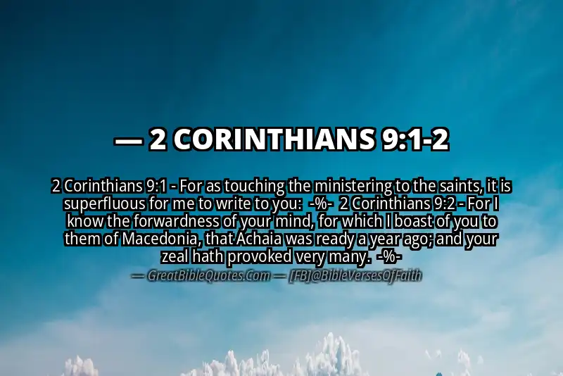 Image for 2 CORINTHIANS 9:1-2 Bible verse