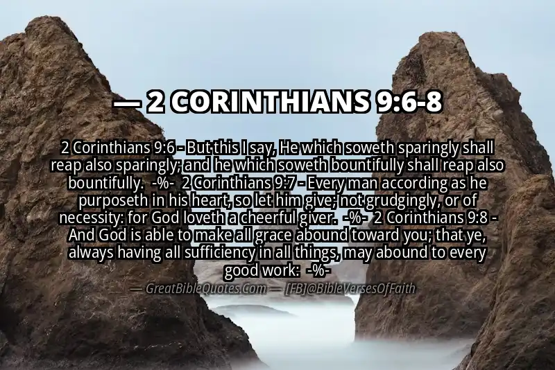 Image for 2 CORINTHIANS 9:6-8 Bible verse