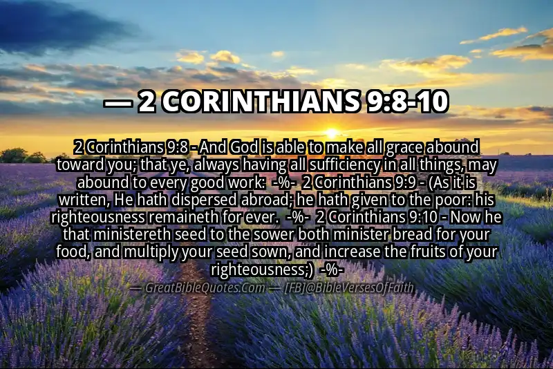 Image for 2 CORINTHIANS 9:8-10 Bible verse