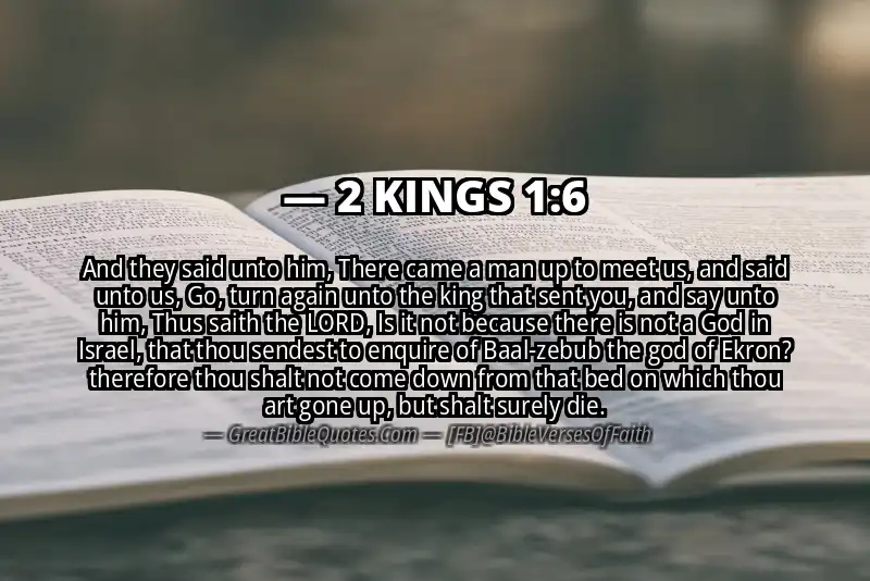 Bible verse: 2 KINGS 1:6 Image