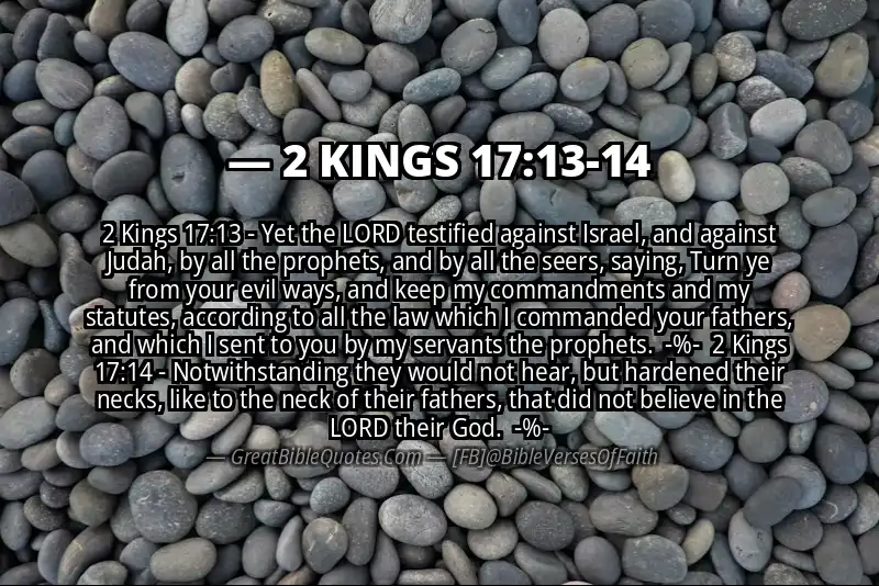 Image for 2 KINGS 17:13-14 Bible verse