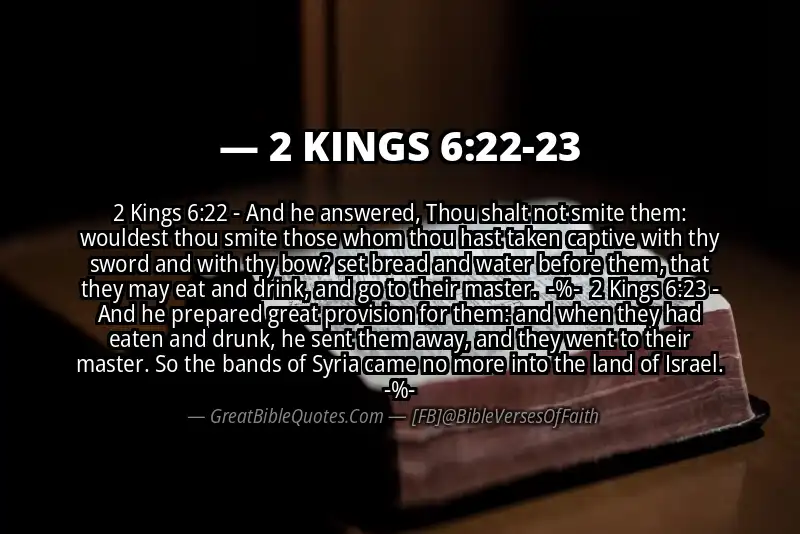 Image for 2 KINGS 6:22-23 Bible verse