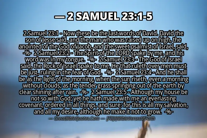 Image for 2 SAMUEL 23:1-5 Bible verse