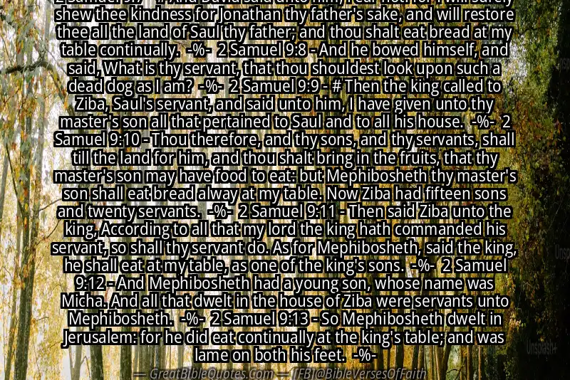 Image for 2 SAMUEL 9:7-13 Bible verse