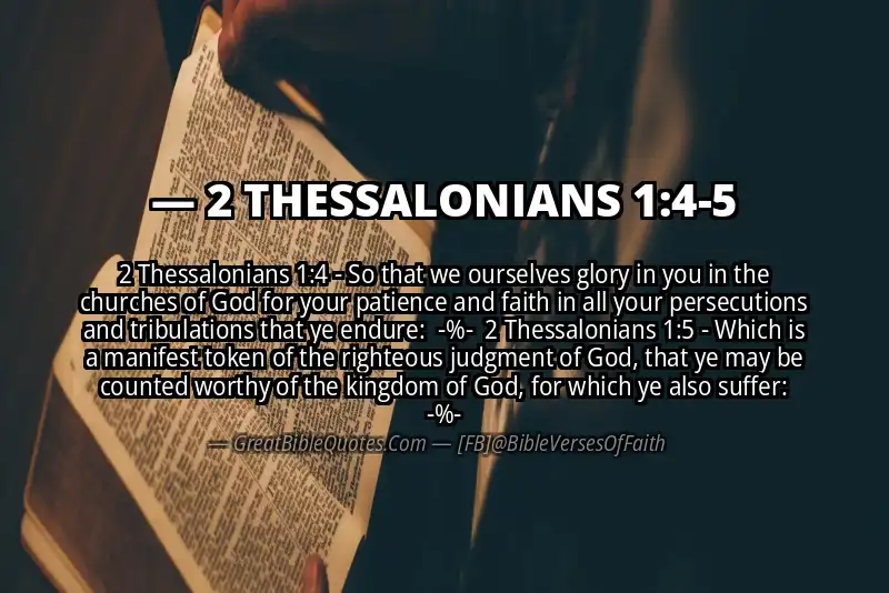 Image for 2 THESSALONIANS 1:4-5 Bible verse