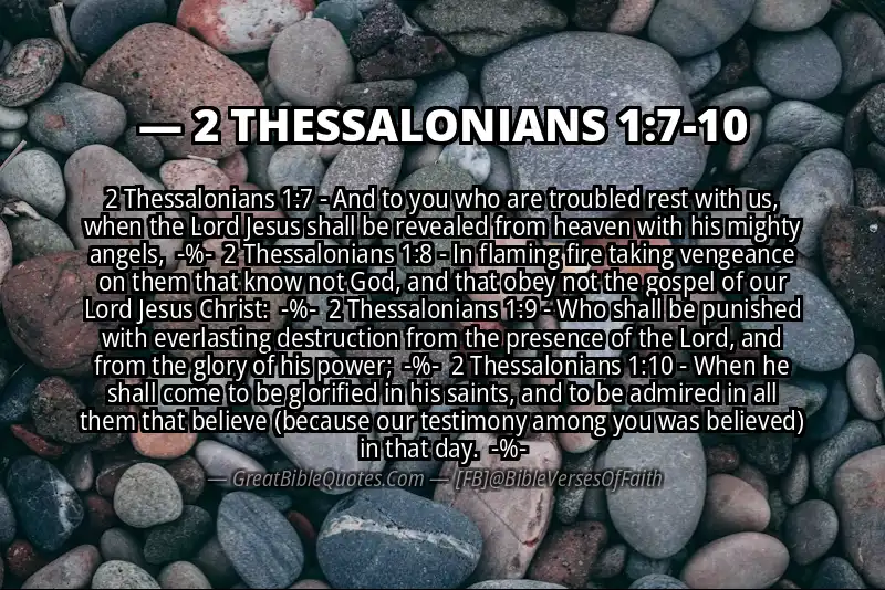 Image for 2 THESSALONIANS 1:7-10 Bible verse