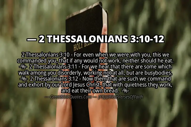 Image for 2 THESSALONIANS 3:10-12 Bible verse