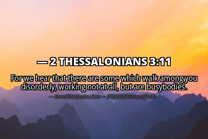 Bible verse: 2 THESSALONIANS 3:11 Image