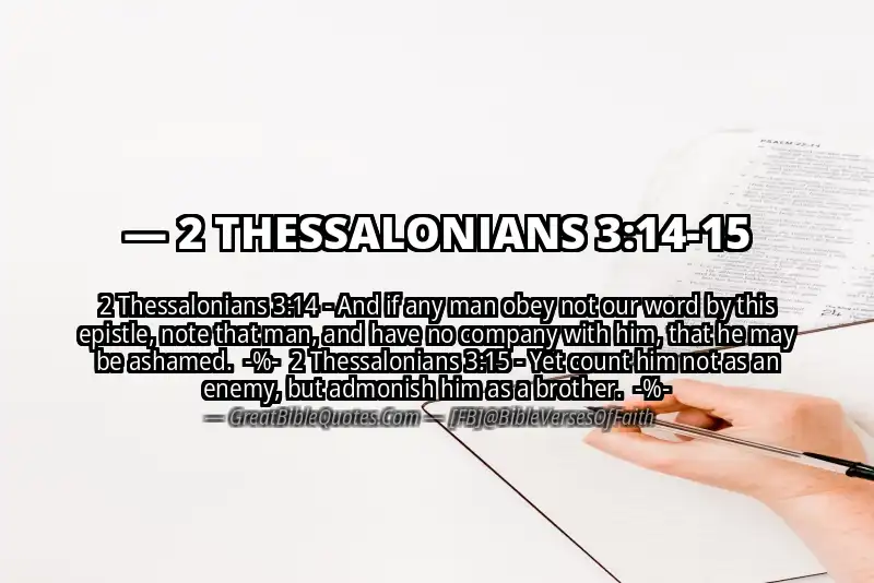 Image for 2 THESSALONIANS 3:14-15 Bible verse